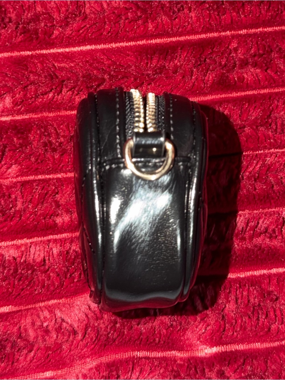 ALDO Black Quilted Mini Crossbody with Gold Chain Strap - Picture 6 of 8